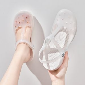New Nurse Clogs For Women WomenS Closed-Toe Sandals Summer Non-Slip Thick-Soled Jelly Beach Shoes Soft-Soled Slippers For Outdoor Wear