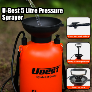 U-BEST 5ltr Pressure Sprayer / Garden Sprayer. c/w carrying strap.