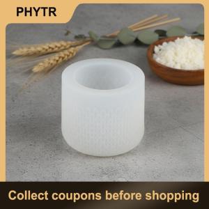 【PHYTR】 3D Diamond Pattern Silicone Mold for Candle Jar Resin Vase DIY Planter Making Flexible Durable Material for Handmade Crafts