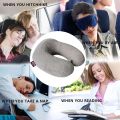 Dofia U-shaped Memory Foam Neck Pillow Portable Plane Travel Office Cervical Spine Neck Support. 