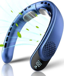 2024 Máy điều hòa không khí có thể đeo được quạt treo cổ Màn hình 3 tốc độ di động sạc USB Máy làm mát mùa hè ngoài trời không tiếng ồn