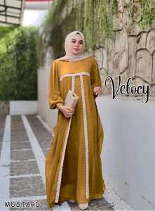 Gamis wanita terbaru Velocy murah kekinian cantik kasual trendy dress pesta hari raya baju muslim