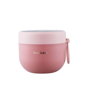 MILAN Leak Proof Thermal Lunch Box 600ML with Spoon Insulated Soup Cup Mini Microwaveable Vacuum Thermal Jar Yogurt