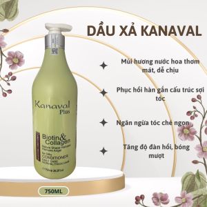 Dầu Gội Xả KANAVAL Hương Nước Hoa Ngăn Ngừa Gàu - Hỗ Trợ Giảm Rụng Tóc và Kích Thích Mọc Tóc 750ml