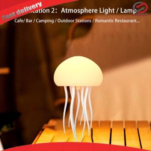 LED Cute Jellyfish Desk Lamp with Base Jellyfish Dancing Leg Light Rechargeable Ambient Night Light for Bedrooms Living Room