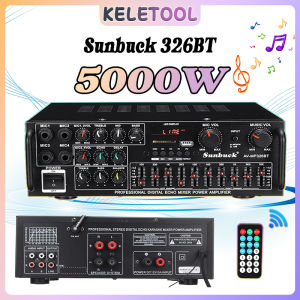 SUNBUCK 325BT Bluetooth Power Amplifier 110/220V Audio Stereo Digital Amplifier Supports 4 Microphone Inputs USB SD FM AUX with remote control