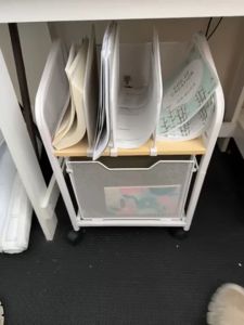 2 Layer Mobile File Storage Rack with Drawers Under Desk Bookshelf Adjustable File Holder Printer Stand Rack Wooden Table Top Pull-out Drawers Adjustable Dividers Lockable 360° Casters