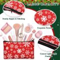 24 Pieces Makeup Bags Bulk Canvas Cosmetic Bags Purse Organizer Zipper Cosmetic Pouch Portable Travel Toiletry Pouch for Women Men Gifts, 7 x 4 Inch (Christmas). 