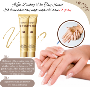 Kem Tay Chiết xuất Ốc Sên Dưỡng Ẩm Trắng Mịn Da Tay Images Snail Bioaqua 75g ngừa khô da nứt nẻ chống lão hóa da tay làm mờ nếp nhăn làm trắng đôi tay sảng khoái không nhờn dính kem phục hồi da chân tay kem dưỡng da tay