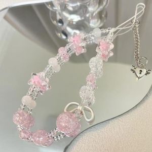 HBESTY Ins Style Sweet And Cute Versatile Mobile Phone Chain Star Mobile Phone Pendant Pink CCD Pendant Bow Camera Pendant