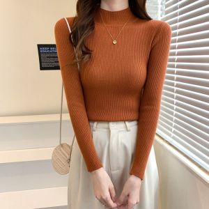 Stella Womens Turtleneck Long Sleeve Casual Bottoming Shirt Autumn And Winter Hedging All-Match slim-fitting T-Shirt