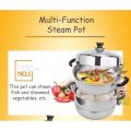 Stainless Steel Food Steamer Cooking Pot 28cm 2 Layer / 3 Layer Steamer Pot. 