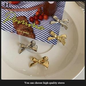 Hayating 2Pcs Sweet Metal Bow Hairpin Fashion Personality Small Hair Clip For Women Girls Sweet Cool Broken Hair Clip Hair Accessories