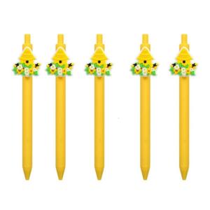 5PCS Retractable Ballpoint Pen Black Inks Office Writing Pen School Writing Supplies for Journaling Writing Note Taking