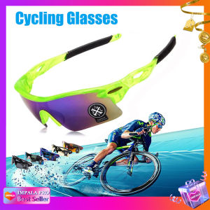 IMPALA 3 cái kính mắt đi xe đạp cho nam giới và phụ nữ có thể thay thế ống kính kính râm thể thao ngoài trời đàn hồi khung UV400 chống UV chống phá vỡ ống kính qt015w
