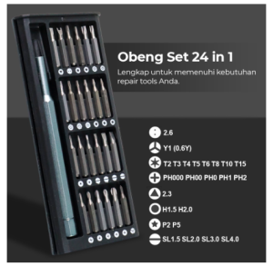 Set Obeng Magnet 24 in 1 - Obeng Set Magnetic Bits 24 in 1