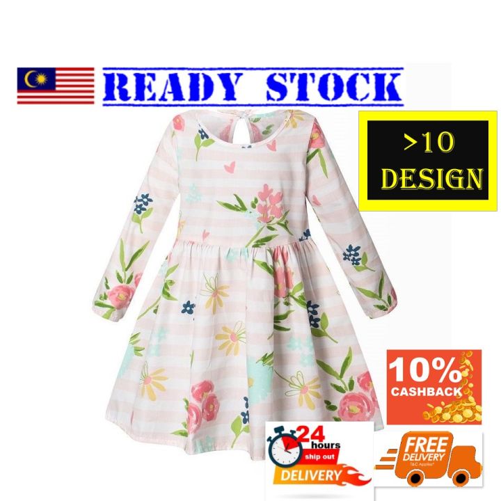 KL Stock! 010YO Girl Dresses Baby Kids Cotton Korean Short/ Long
