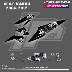 BEAT KARBU 2008 - 2012 (COD) STIKER STRIPING MOTOR HONDA BEAT KARBU 2008 - 2012 - STIKER LIST GRAFIK SIMPLE WARNA VARIASI DESAIN RACING HOLOGRAM DAN TRANSPARAN BISA COD IP.STRIPING KODE R-167