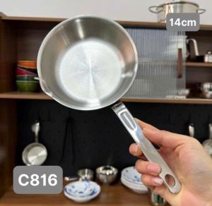 Chảo Inox 18/10 Mini Chockmen Size 14cm C816 CKM-YH3L14P Dùng Được Trên Mọi Bếp