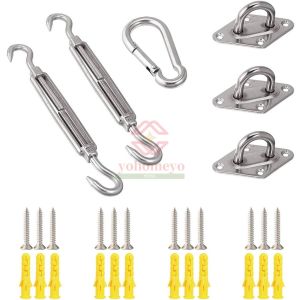 Shade Sail Hardware Kit 304 Stainless Steel Hardware Kit for Square/Rectangle/Triangle Sun Shade