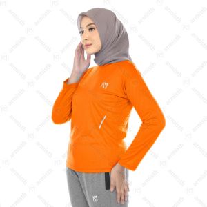 Armisth - Kaos Olahraga Dry fit Wanita Lengan Panjang Shafira Baju Running Yoga Gym Senam Muslimah