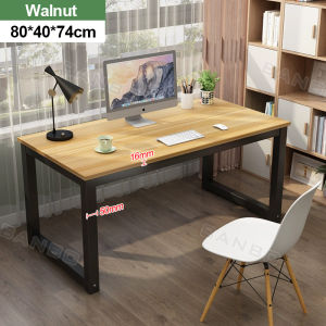 olome Wooden Durable Computer Desk Laptop Table for Home Office Working Study Desk Table Solid Wood + Stainless Steel (Three models: 80cm / 100cm / 120cm in length) 1.6CM thick