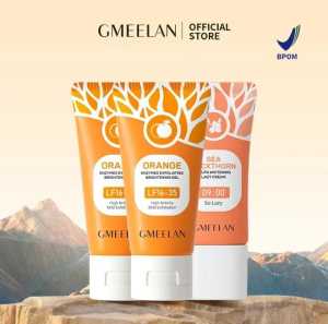 GMEELAN isi 3pcs (2 orange exfoliating dan 1 lazy cream) paket hemat memutihkan / NASA NATURAL NU