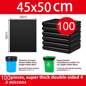100Pcs Multipurpose Strong Plastic Trash Bags Odor-Free Leak-Proof Tear-Off Seal Durable Bin Liners