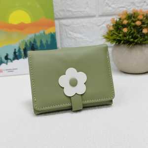 Sampai7an D75 / Dompet Mini Wanita Kasual Simple Motif Bunga Daisy Aesthetic Woman Wallet Kekinian Bahan PU Lembut Serbaguna Termurah / COD
