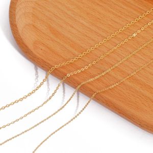 1m 18K Gold Plated Chain Flat Chain For DIY Necklace Bracelet Jewelry Making