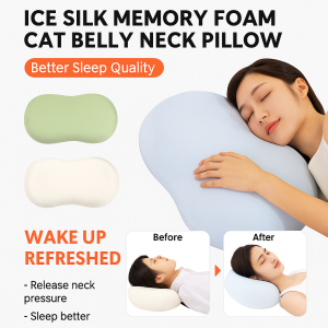 Slow Rebound Memory Cotton Pillow Ice Silk Neck Pillow Back Support Headrest Soft Pillow Core Neck Support Pillow