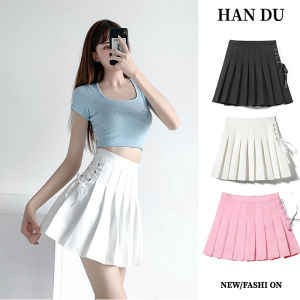 Student High Waist Skirt New Summer Slim fashion women pleated mini skirt 🌟HAN DU🌟