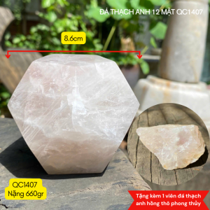 Quả Cầu Đá Thạch Anh 12 Mặt Đa Năng - Trang Trí & Phong Thủy Hiệu Quả - QC1407