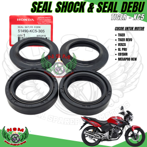 Seal shock tiger + seal tutup debu ( 1 set 2 item ) verza / cb150r / megapro new / cbr150r / gl pro