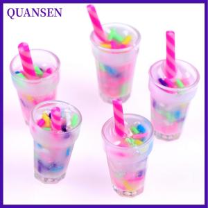 QUANSEN 5ชิ้นบ้านตุ๊กตา1:12ขนาดเล็กขวดเครื่องดื่มครีมตุ๊กตาโมเดลอาหารครัว