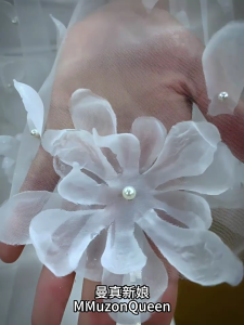 Elegant Flower Shoulder Wrap Multifunctional Shawl Tulle Travel Friendly Shawl for Bride Wedding Reception