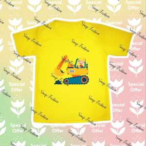 Baju/Kaos Atasan Anak Perempuan Dan Cowok TREND KEKINIAN KARTUN EXCAVATOR UMUR 1-10 TAHUN