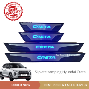 Sill plate / Sillplate Samping Hyundai Creta Lampu Led Biru