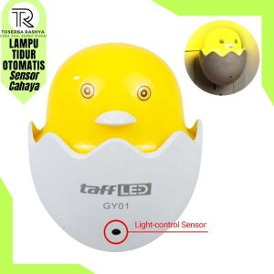 TaffLED Lampu Tidur Bebek Kamar Tidur Terbaru Aesthetic Unik yang di colok Sensor Cahaya Otomatis Nyala Sendiri ala hotel Romantis LED Ayam Night Light Sensor Cahaya Warm White 5W