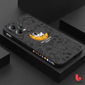 Casing Xiaomi Redmi Note 12 5G Poco X5 5G Nasa Custome Side Printing Suede Square Microfiber Silikon Soft Case Handphone