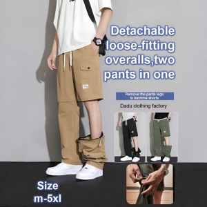 American loion work pantsBreathable loose overalls Removable overalls New summer pants Large size thin paratrooper pants