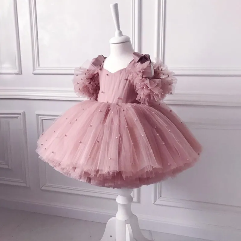 Princess Tutu Dress for Baby Girl 1 Year Old Pearl Suspenders Lace