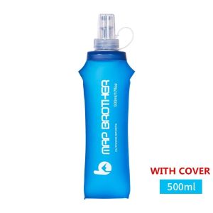 MAP BROTHER 250ml 500ml TPU Soft Flask Folding Soft Water Bottle BPA Free For Running Hydration Pack Vest Waist Bag