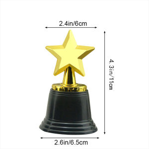 12pcs Plastic Mini Trophy Kids Party Celebrations Awards Cup Golden Star Trophy