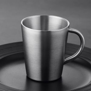 300ml Water Cup Drinkware Mugs Double 304 Stainless Steel Gold Beer Coffee Cup Mugs Coffee Cups Tazas Originales Mugs