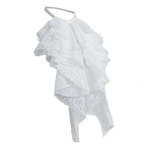 Medieval Theatrical Costume False Collar Layered Ruffle Lace Jabot Necktie For Roleplay Event And Stage Performances