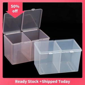 🔥🔥🔥sjqgqx Twin Well Empty Grids Portable Storage Case Wipe Pads Cotton Swab Container