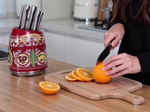 SMEG Sicily Knife 7-piece knife set Cleaver Pisau Dapur Pisau Potong Fruit Knife Chopping Knife set pemegang pisau kayu