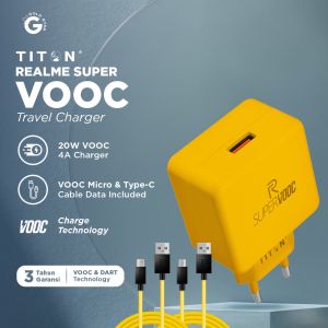 Travel Charger Micro USB| Adaptor Titon Original untuk HP Realme Super VOOC