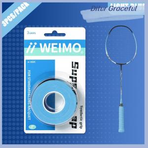 Ditur 3pcs Pack Badminton Hand Rubber Wrap Around Handle With Anti-Slip Sweatband Grip Handle Leather Badminton Hand Rubber